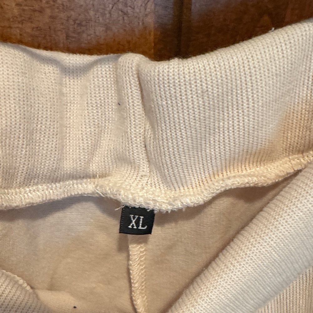 Women's Cream Drawstring Shorts - Picture 3 of 4